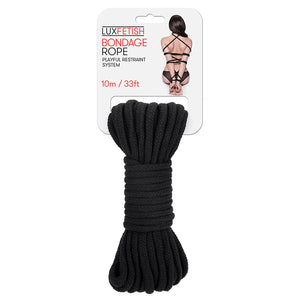 Lux Fetish Bondage Rope 10M Black LF5106-BLK