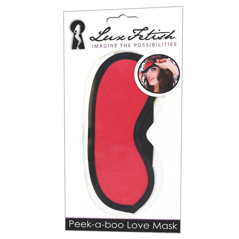 Lux Fetish Peek-A-Boo Love Mask-Red LF6012