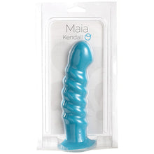 Load image into Gallery viewer, Maia Kendall Silicone Swirl Dong-Neon Blue 8&quot; MA112-05