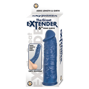 The Great Extender Penis Sleeve-Blue 6" NAS2885-1