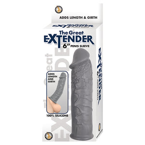 The Great Extender Penis Sleeve-Grey 6" NAS2885-2