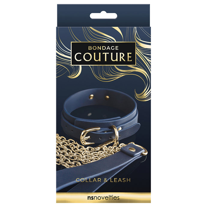Bondage Couture Collar and Leash-Blue NSN1306-27