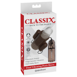 Classix Dual Vibrating Penis Sleeve-Smoke PD1987-24