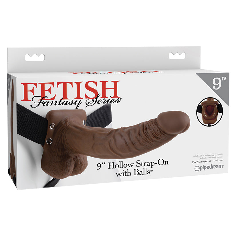 Fetish Fantasy Series Hollow Strap-On with Balls-Chocolate 9