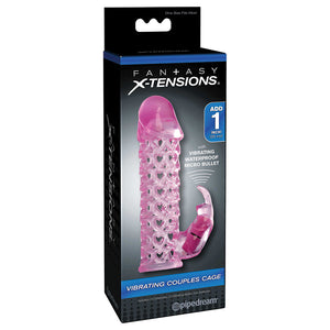Fantasy X-tensions Vibrating Couples Cage-Pink PD4146-11
