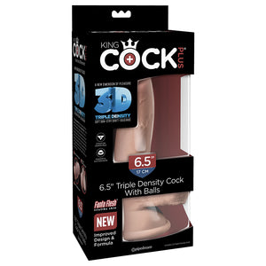 King Cock Plus Triple Density Cock with Balls-Light 6.5" PD5717-21