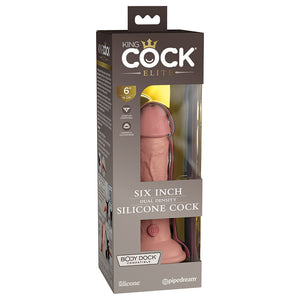 King Cock Elite Dual Density Silicone Cock-Light 6" PD5770-21