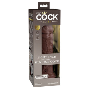 King Cock Elite Dual Density Silicone Cock-Brown 8" PD5772-29
