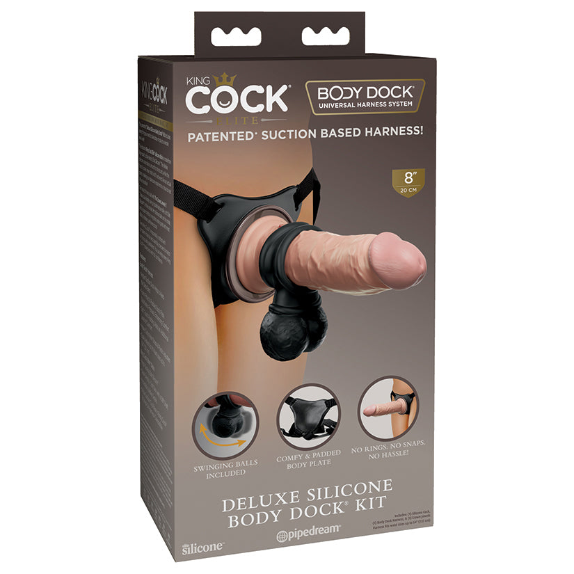 King Cock Elite Deluxe Silicone Body Dock Kit-Light PD5784-21