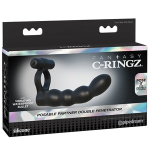 Fantasy C-Ringz Posable Partner Double Penetrator-Black PD5930-23