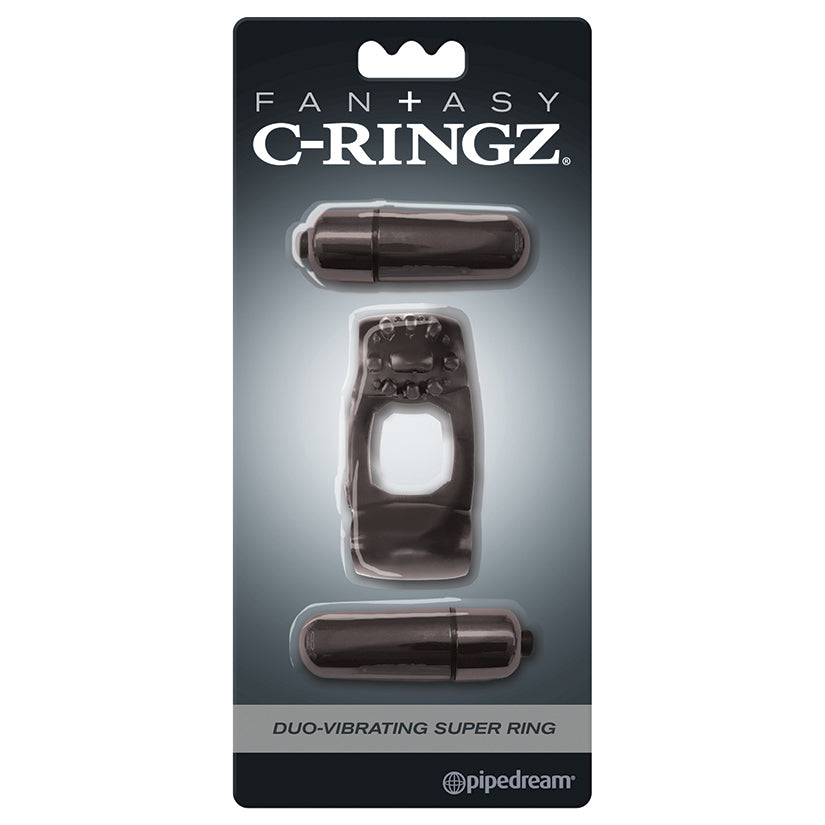 Fantasy C-Ringz Duo-Vibrating Super Ring-Black PD5963-23