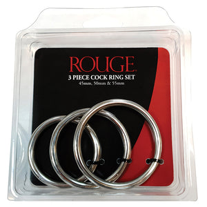 Stainless Steel 3 Piece Cock Ring Set ... R3RS091