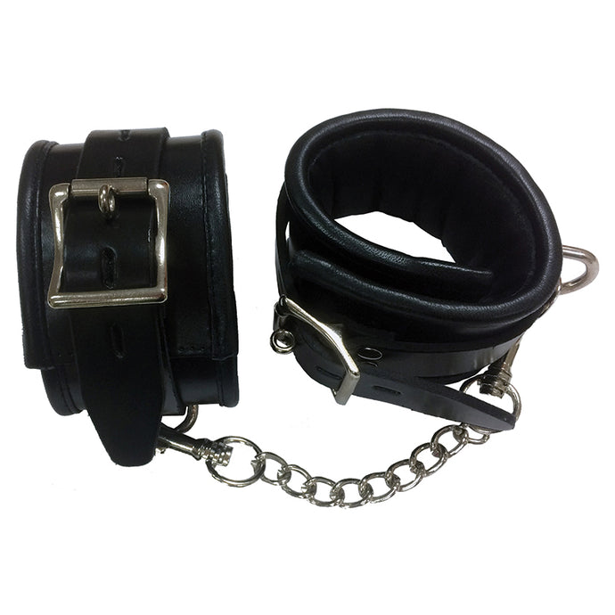 Padded Leather Wrist Cuffs-Black RC1006-BK