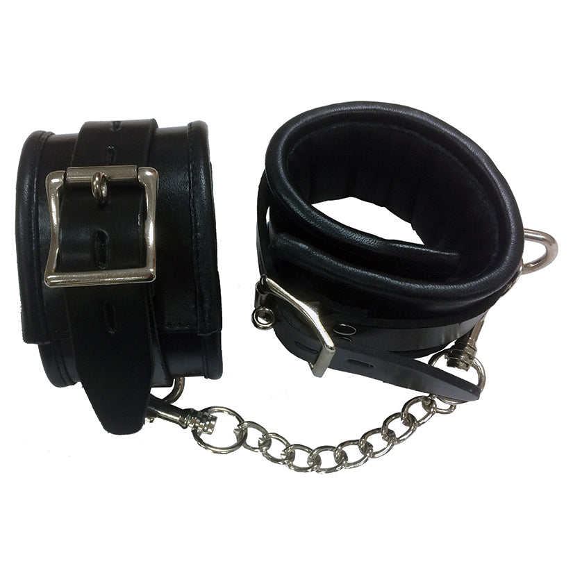 Padded Leather Wrist Cuffs-Black RC1006-BK