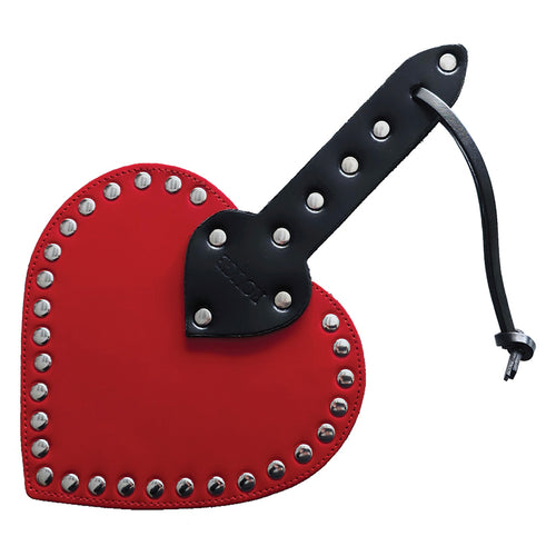 Leather Heart Spanking Paddle RHP1043-RD