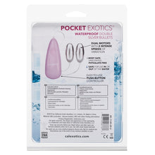 Load image into Gallery viewer, Pocket Exotics Waterproof Double Bullets-Silver