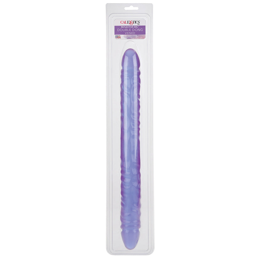 Reflective Gel Veined Double Dong-Purple 18