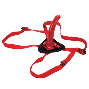 Red Rider Universal Harness With "G" Curved Dong-Red 7"