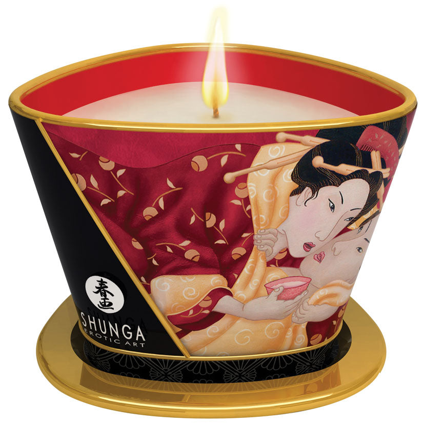 Shunga Massage Candle-Sparkling Strawberry Wine 5.7oz SH4508