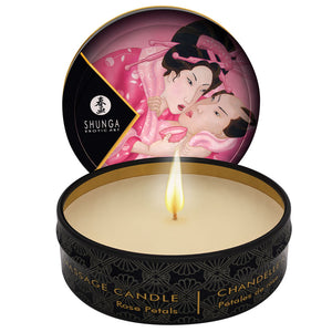 Shunga Mini Massage Candle-Rose Petals 1oz SH4600