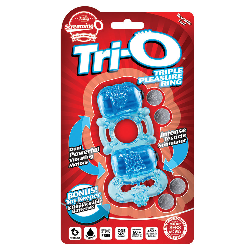 Screaming O Tri-O Triple Pleasure Ring-Blue SO3210-01