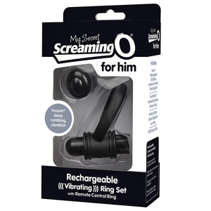 Screaming O My Secret Bullet and Ring for Him-Black SO3384-00