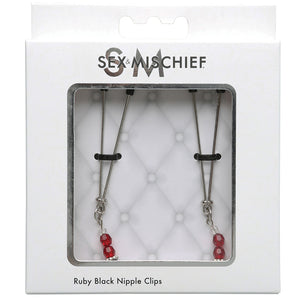 S&M Ruby Black Nipple Clips SS510-82