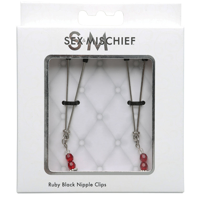 S&M Ruby Black Nipple Clips SS510-82