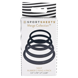 Sportsheets Merge Collection O Ring-Navy 4pk SS698-22