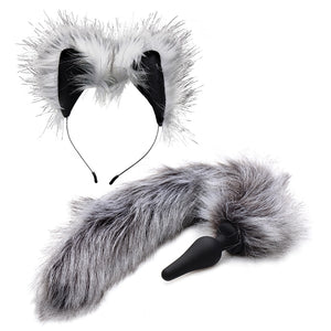 Tailz Wolf Tail and Ears Set-Grey
