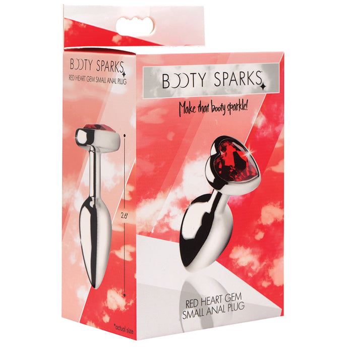Booty Sparks Red Heart Gem Anal Plug-Small XRAF633-S