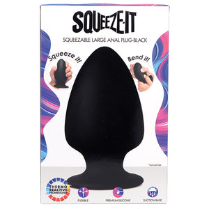 Squeeze-It Squeezable Anal Plug Large-Black XRAG329-Large
