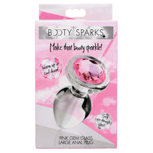 Load image into Gallery viewer, Booty Sparks Pink Gem Glass Anal Plug-Large XRAG430-L