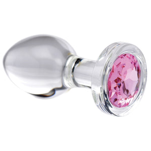 Booty Sparks Pink Gem Glass Anal Plug-Medium