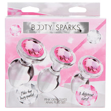 Load image into Gallery viewer, Booty Sparks Pink Gem Glass Anal Plug Set XRAG431