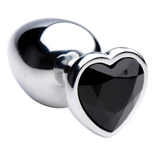 Load image into Gallery viewer, Booty Sparks Black Heart Gem Anal Plug-Large