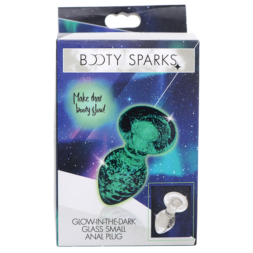 Booty Sparks Glow-In-The-Dark Glass Anal Plug-Small XRAG555-Small