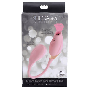 Shegasm 8x Tandem Plus Suction Clitoral Stimulator & Vibrating Egg XRAG674
