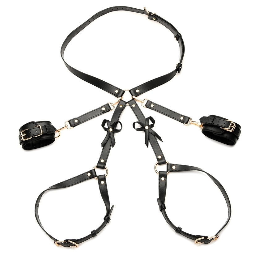 Strict Bondage Harness with Bows-Black... AH088-XL2XL